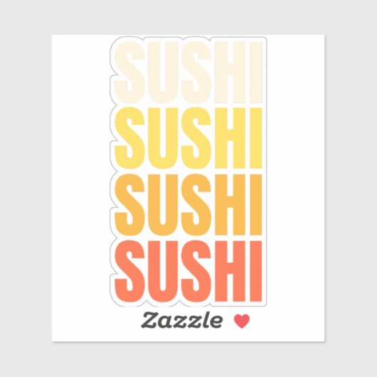 Sticker Conception de texte de Sushi (Feuille)