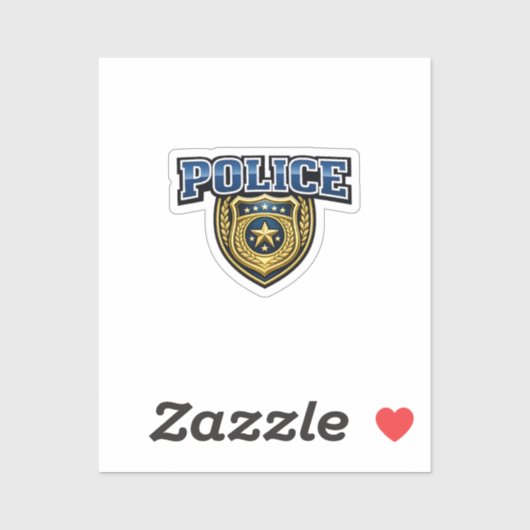 Sticker Conception de texte gras pour badge de police (Feuille)