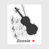 Sticker Conception de thème de musique violon (Feuille)