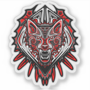 Sticker Conception de totem tribal Haida Loup