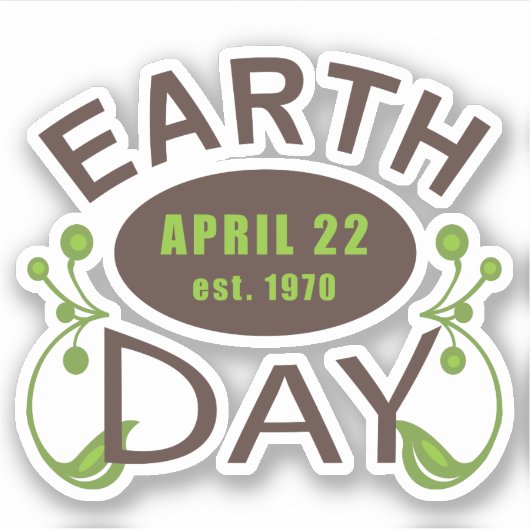 Sticker conception de typographie de jour des terres (Devant)