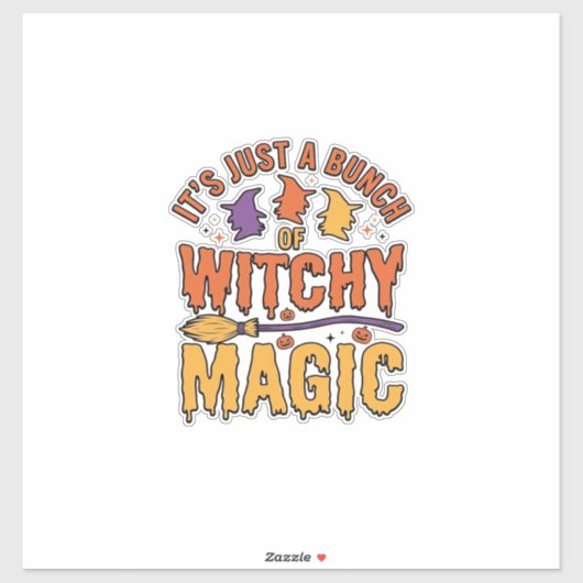 Sticker Conception de typographie Halloween magique ensorc (Feuille)