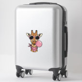Sticker Conception de vecteur de bubble gum de girafe de g (Sur valise)