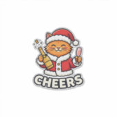 Sticker Conception de vecteur de chat de Noël Cheers (Devant)