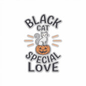 Sticker Conception de vecteur de chat noir d'amour spécial (Devant)