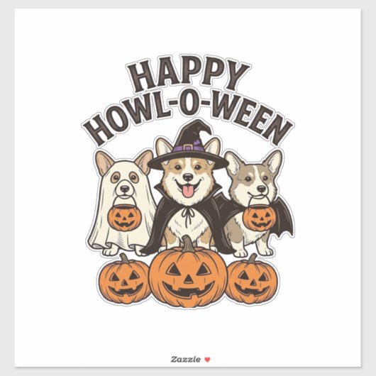 Sticker Conception de vecteur de chien de Halloween de Cor (Feuille)