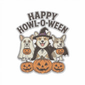 Sticker Conception de vecteur de chien de Halloween de Cor (Devant)