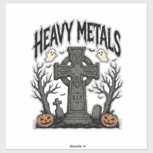 Sticker Conception de vecteur de cimetière d'Halloween de 