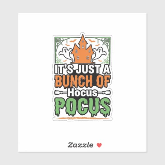 Sticker Conception de vecteur de citation Hocus Pocus Hall (Feuille)