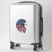 Sticker Conception de vecteur de drapeau d'aigle patriotiq (Sur valise)