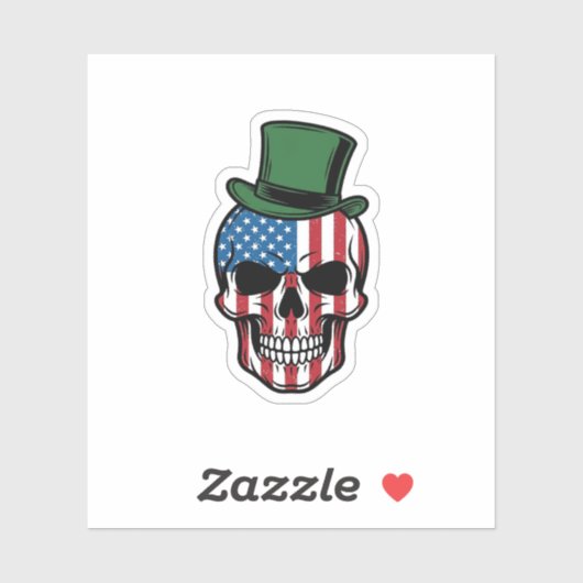 Sticker Conception de vecteur de drapeau de crâne de trèfl (Feuille)