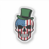 Sticker Conception de vecteur de drapeau de crâne de trèfl (Devant)