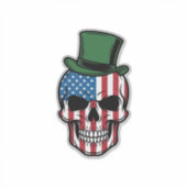 Sticker Conception de vecteur de drapeau de crâne de trèfl (Devant)