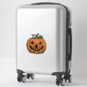 Sticker Conception de vecteur de Halloween de citrouille d (Sur valise)
