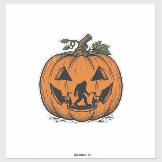 Sticker Conception de vecteur de Halloween de citrouille d (Feuille)
