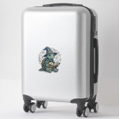 Sticker Conception de vecteur de magicien de tortue mignon (Sur valise)