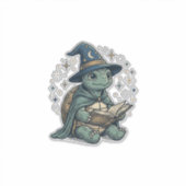 Sticker Conception de vecteur de magicien de tortue mignon (Devant)