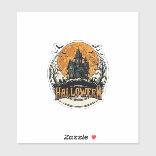Sticker Conception de vecteur de maison hantée Halloween v (Feuille)