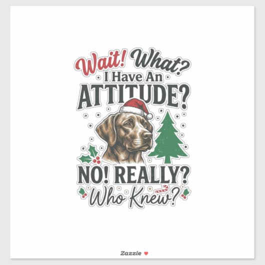 Sticker Conception de vecteur de Noël d'attitude de chien  (Feuille)