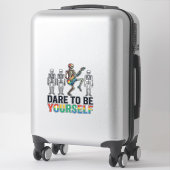 Sticker Conception de vecteur de squelette arc-en-ciel ose (Sur valise)