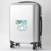 Sticker Conception de vecteur de stéthoscope léopard d'amo (Sur valise)