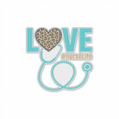 Sticker Conception de vecteur de stéthoscope léopard d'amo (Devant)