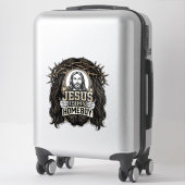 Sticker Conception de vecteur de visage saint couronné gra (Sur valise)