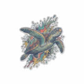 Sticker Conception de vecteur d'éclaboussure de tortue de (Devant)