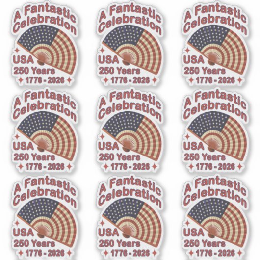 Sticker Conception de ventilateur patriotique USA 250 ans  (Devant)
