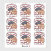 Sticker Conception de ventilateur patriotique USA 250 ans  (Feuille)