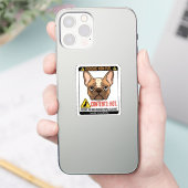 Sticker Conception d'étiquette d'avertissement Frenchie Mo (Téléphone)