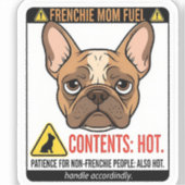 Sticker Conception d'étiquette d'avertissement Frenchie Mo (Recto)