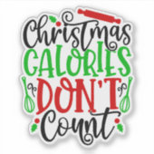 Sticker Conception drôle de Noël : les calories ne compten (Devant)