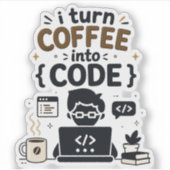 Sticker Conception drôle de programmeur (Devant)