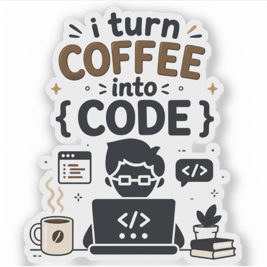 Sticker Conception drôle de programmeur (Devant)