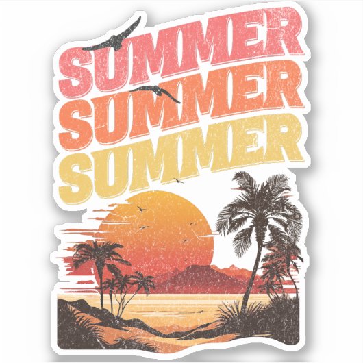 Sticker Conception du texte d'été (Devant)