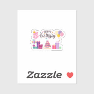 Sticker Conception éditable de joyeux anniversaire 