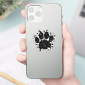 Sticker Conception en détresse Patte de chien éclaboussure (Téléphone)