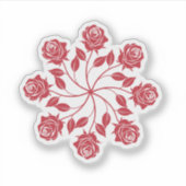 Sticker Conception florale circulaire mandala de rose roug (Devant)