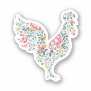 Sticker Conception florale de coq de motif