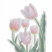 Sticker Conception florale de tulipes pastel (Devant)
