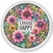 Sticker Conception Florale Joyeuse pour le Bonheur (Devant)