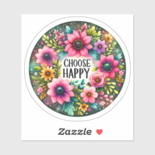 Sticker Conception Florale Joyeuse pour le Bonheur