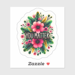 Sticker Conception Florale Promouvant l'Estime de Soi