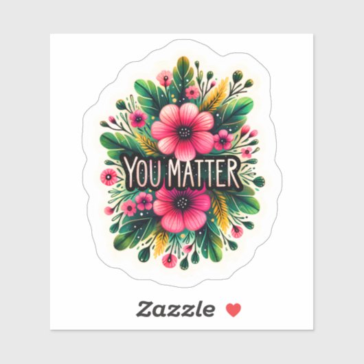 Sticker Conception Florale Promouvant l'Estime de Soi (Feuille)