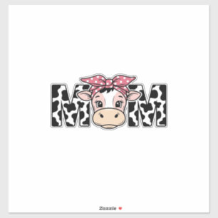 Sticker Conception graphique de maman vache mignonne arc_1