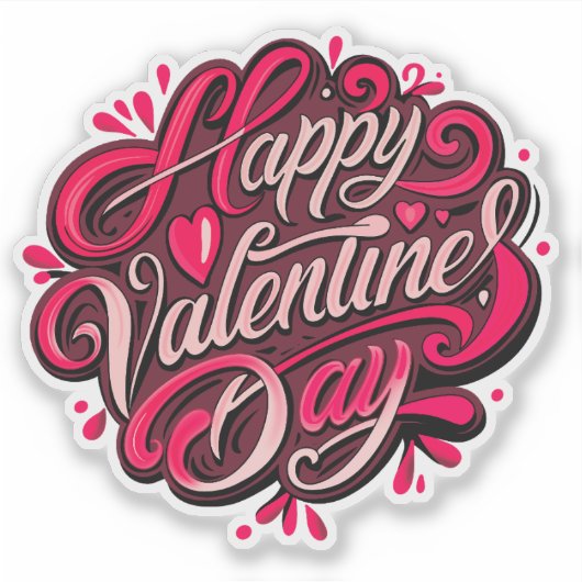 Sticker Conception Heureuse Sainte-Valentin à la main (Devant)