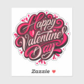 Sticker Conception Heureuse Sainte-Valentin à la main (Feuille)