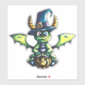 Sticker Conception magique du dragon d'Halloween (Feuille)