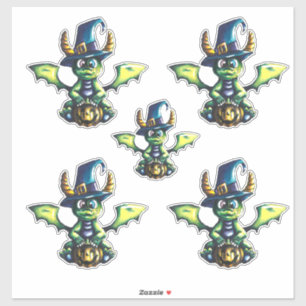 Sticker Conception magique du dragon d'Halloween